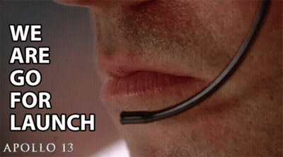 Man In Headset Saying We Are Go For Launch GIF