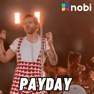 Man In Heart Apron Singing Into Microphone Payday GIF