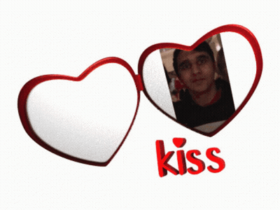 Man In Heart Frame Kiss GIF