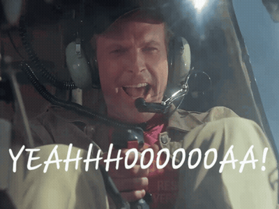 Man In Helicopter With Headphones Saying Yeahh Hoooooaaa GIF