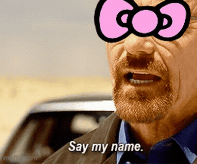 Man In Hello Kitty Mask Saying Say My Name GIF