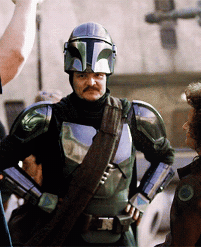 Man In Helmet And Armor Talking To Woman GIF