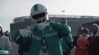 Man In Helmet And Dolphins Jersey GIF