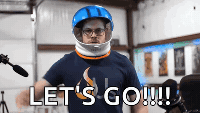 Man In Helmet And Glasses Saying Let's Go GIF