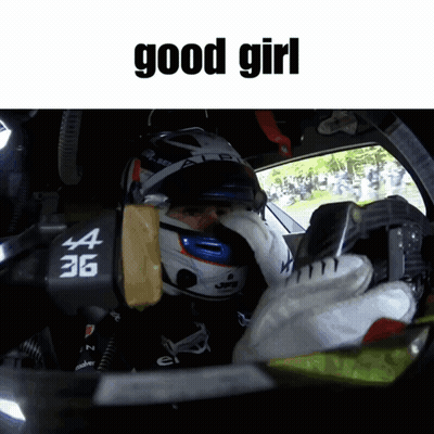 Man In Helmet And Gloves Sitting In Car Saying Good Girl GIF