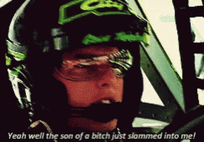 Man In Helmet And Goggles Saying Yeah Well The Son Of A Bitch Just Slammed Into Me GIF