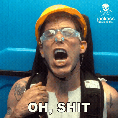 Man In Helmet And Goggles Screaming Oh Shit GIF