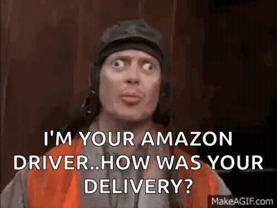 Man In Helmet And Orange Vest Asking How Was Your Delivery GIF
