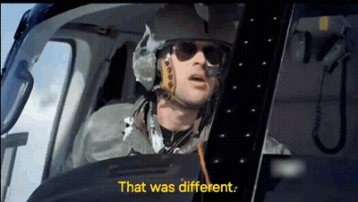 Man In Helmet And Sunglasses Says That Was Different GIF