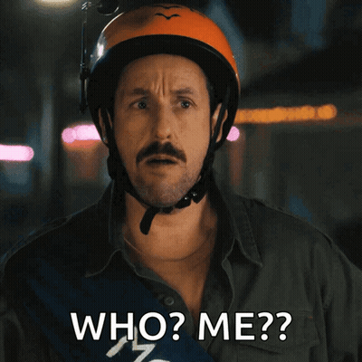 Man In Helmet Asking Who Me GIF