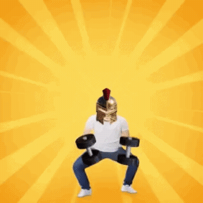 Man In Helmet Holding Dumbbells Work It GIF