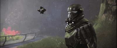 Man In Helmet In Front Of Floating Object GIF