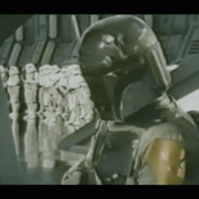 Man In Helmet In Front Of Stormtrooper Soldiers GIF