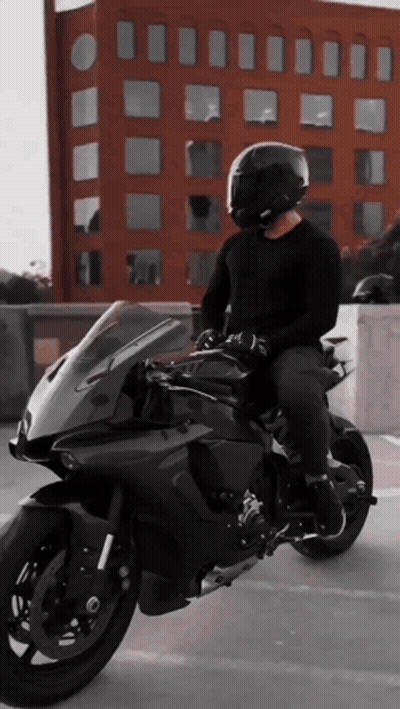 Man In Helmet Riding Motorcycle GIF