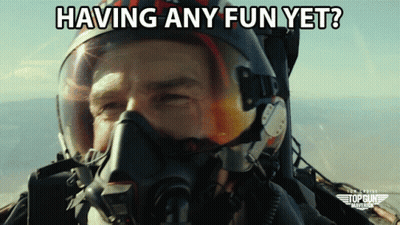 Man In Helmet Saying Having Any Fun Yet GIF