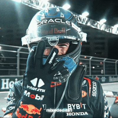 Man In Helmet Saying Oracle Red Bull GIF