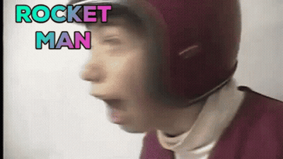 Man In Helmet Saying Rocket Man GIF
