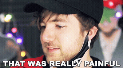 Man In Helmet Saying That Was Really Painful GIF