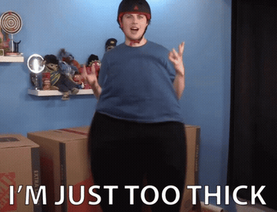 Man In Helmet Says I'm Just Too Thick GIF