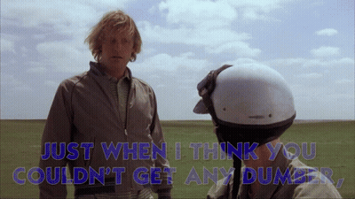 Man In Helmet Says Just When I Think You Couldn't Get Any Dumber GIF