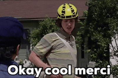 Man In Helmet Says Okay Cool Merci GIF