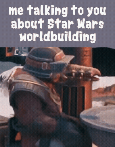 Man In Helmet Talking About Star Wars Worldbuilding GIF