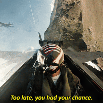 Man In Helmet Too Late You Had Your Chance GIF