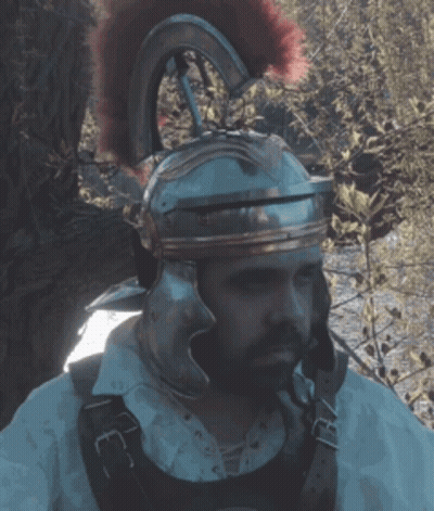 Man In Helmet With Red Crest GIF