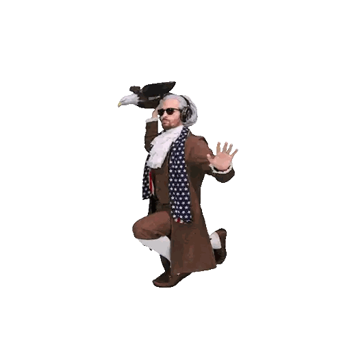 Man In Historical Costume Holding Eagle Sticker