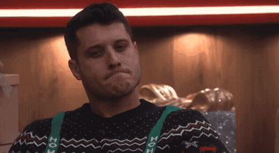 Man In Ho Ho Sweater And Suspenders GIF