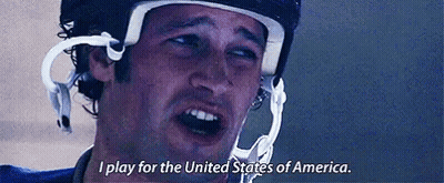 Man In Hockey Helmet Talking About USA GIF