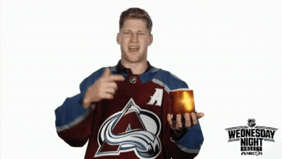 Man In Hockey Jersey Holding Beer GIF