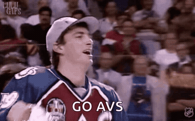 Man In Hockey Jersey Shouting Go Avs GIF