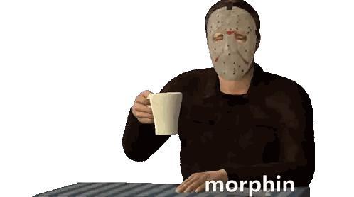 Man In Hockey Mask Holding Coffee Sticker
