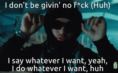 Man In Hood And Sunglasses Saying I Do Whatever I Want GIF