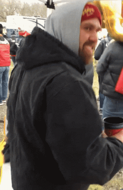 Man In Hooded Jacket And Ucsd Hat GIF