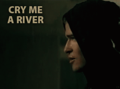 Man In Hooded Jacket Says Cry Me A River GIF