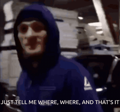 Man In Hooded Jacket Says Just Tell Me Where GIF