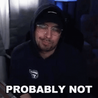 Man In Hoodie And Glasses Saying Probably Not GIF