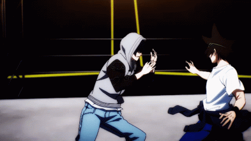 Man In Hoodie And Man In White Shirt Fighting GIF