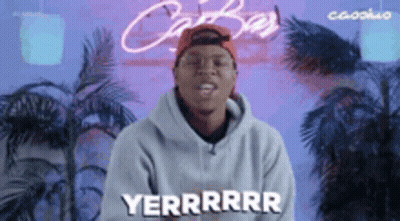 Man In Hoodie And Red Hat Making Funny Face Saying Yerrrrrr GIF
