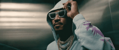 Man In Hoodie And Sunglasses With Purple Leaf GIF
