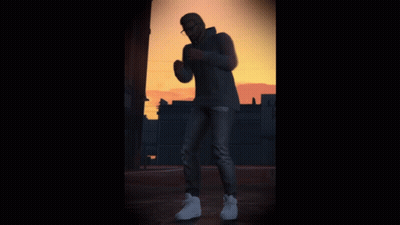 Man In Hoodie And White Shoes Dancing GIF