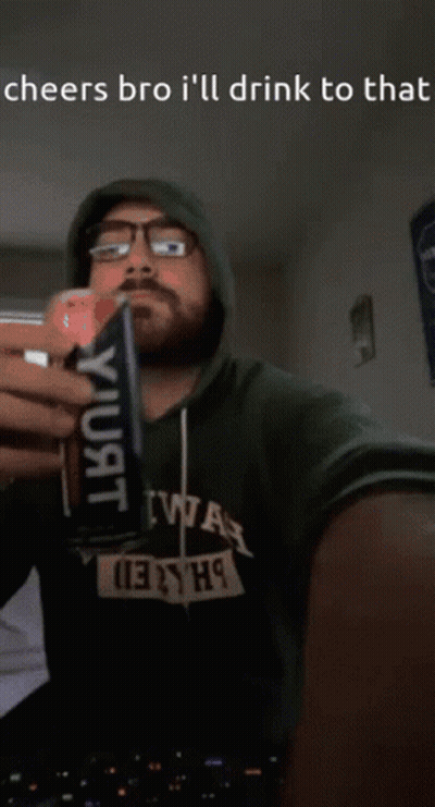 Man In Hoodie Drinking Can Cheers Bro I'll Drink To That GIF