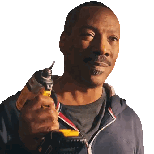 Man In Hoodie Holding Dewalt Drill Sticker