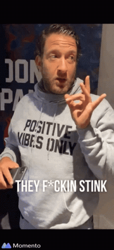 Man In Hoodie Positive Vibes Only They F*cking Stink GIF