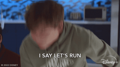 Man In Hoodie Saying Let's Run GIF