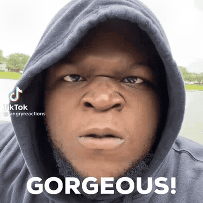 Man In Hoodie Says Gorgeous GIF