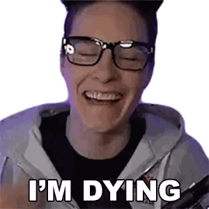 Man In Hoodie Smiling Saying Im Dying Sticker