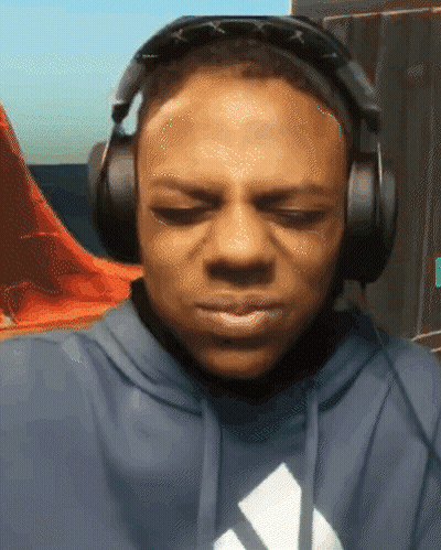 Man In Hoodie With Adidas Logo And Headphones GIF